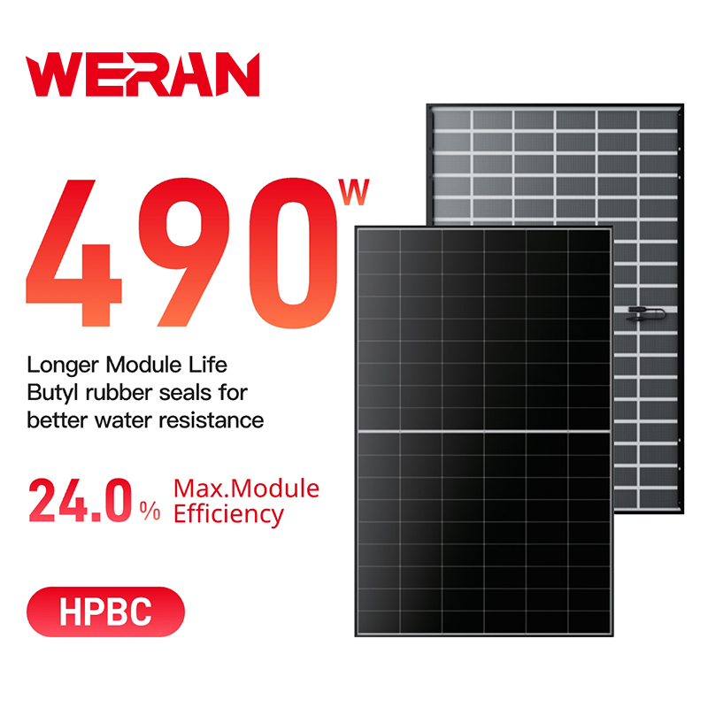 WERAN EcoLife 480-490W デュアルガラス BC ソーラーパネル LR7-54HJD ハイエンド住宅用 PV モジュール